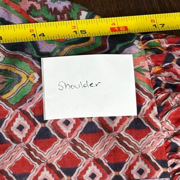 Chufy Kathmandu Heights Cotton Silk Dilli Blouse Deena Blue Boho Print Small - Picture 6 of 9